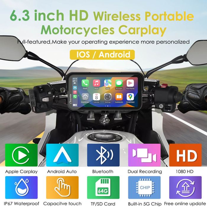 Carpuride W603D безжичен преносим стерео с HD двойни камери