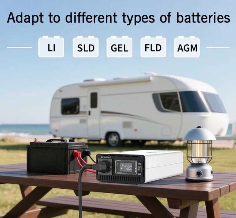 Инвертор чиста синусоида с LCD екран DC 12/24v към AC220v 50Hz 5000W