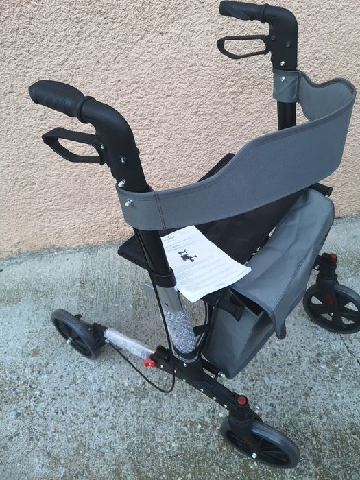 Carucior cadru cu roti rolator  ortopedic handicap dizabilități varstnici batrani dublu pliabil rabatabil