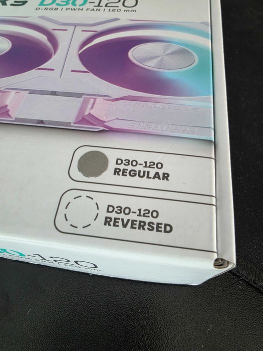 Phanteks D30 PWM 120mm D-RGB White, Regular Airflow, nou, nefolosit