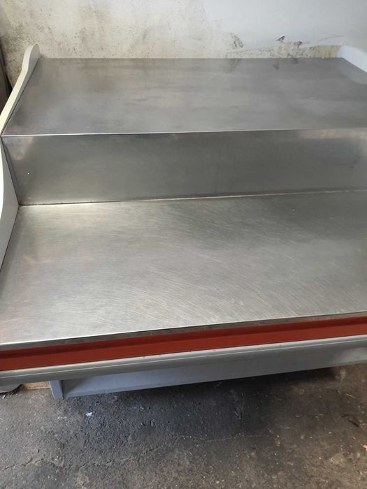 Работен щанд за магазин   / плот с инокс 120×120 см