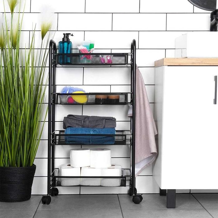 Метална етажерка с колелца на 4 нива