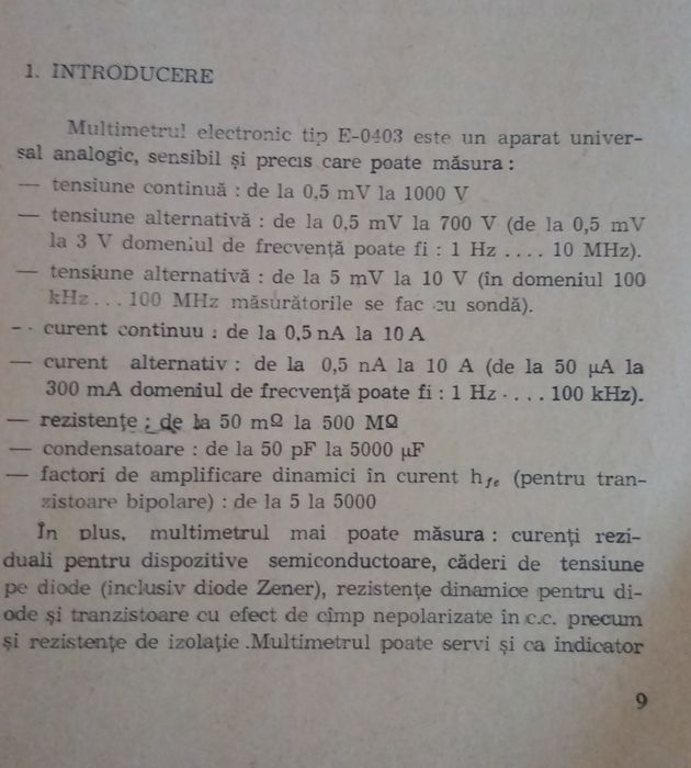Vând multimetru electronic românesc E0403