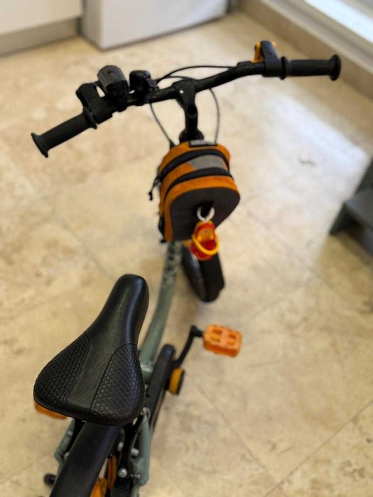 Bicicletă 2 în 1 Discover 900 14" verde copii 90-110 cm