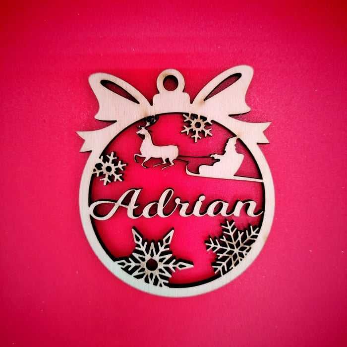 Globuri din lemn, personalizate, 9cm