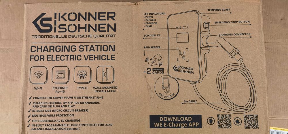 НОВА Зарядна станция Könner & Söhnen KS-X16/3. - 11kW.