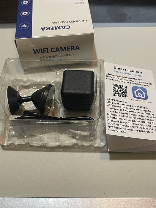 Mini camera spion, 1080P, Wi-fi, suport magnetic, 31x31x31 mm