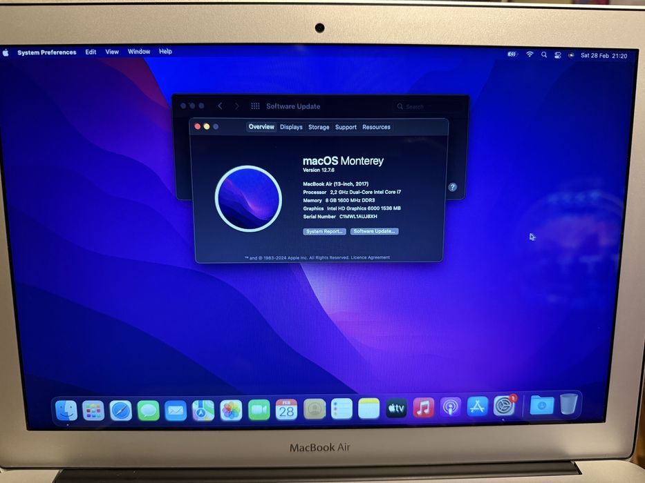 MacBook Air (13-inch, 2017) I7 SSD 500