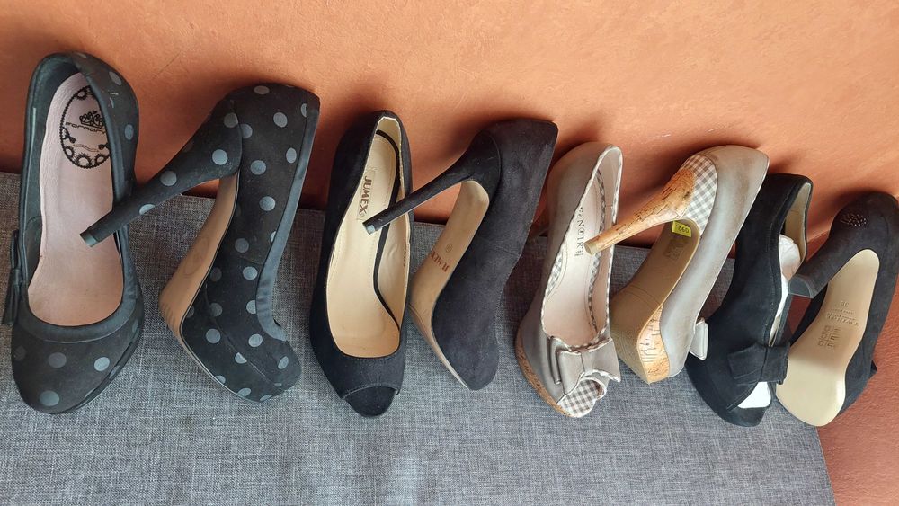 Pantofi cu toc de 12 cm si platformă ,mărime 38