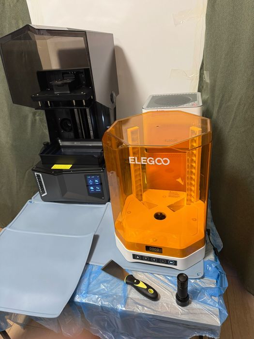 3D Принтер - Elegoo Saturn 4 Ultra 16k + Mercury Plus V3.0 (wash and cure station) + Marsmate Air Purifier + 3M respirator,everything you need for sla