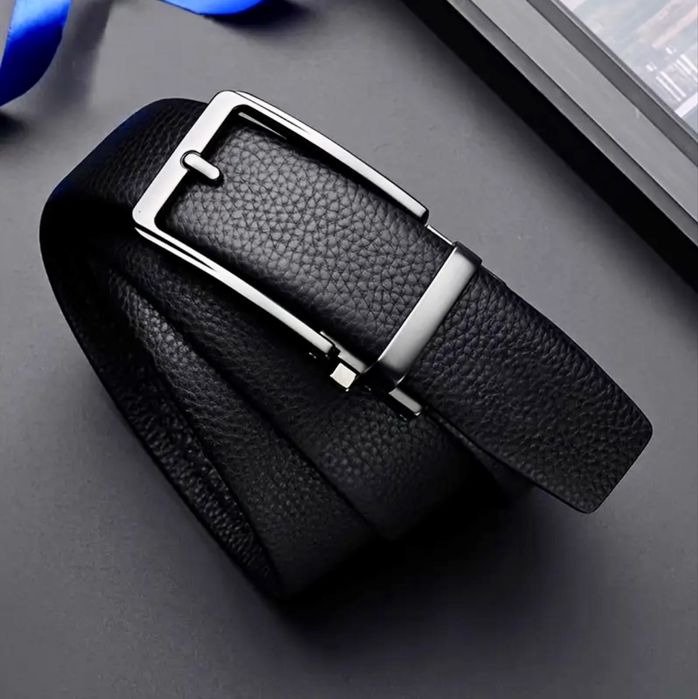 Мъжки официален колан с автоматична катарама/Класически от естест.кожа