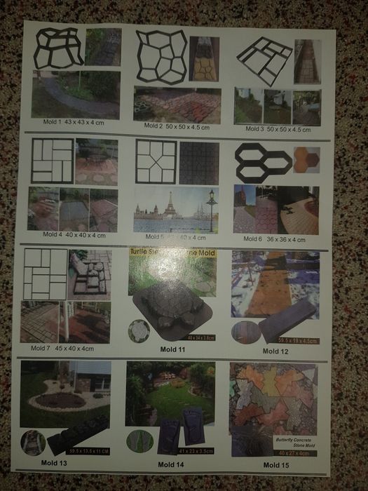 Matriță  pentru pavaj în formă de piatră naturală.