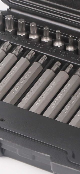 ПРОМО Комплект битове накрайници 40 Броя Hex XZN Torx 1/2" 3/4" HAWEK