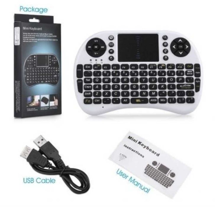 Мини безжична клавиатура за Android PC или TV Box Mini С подцветка