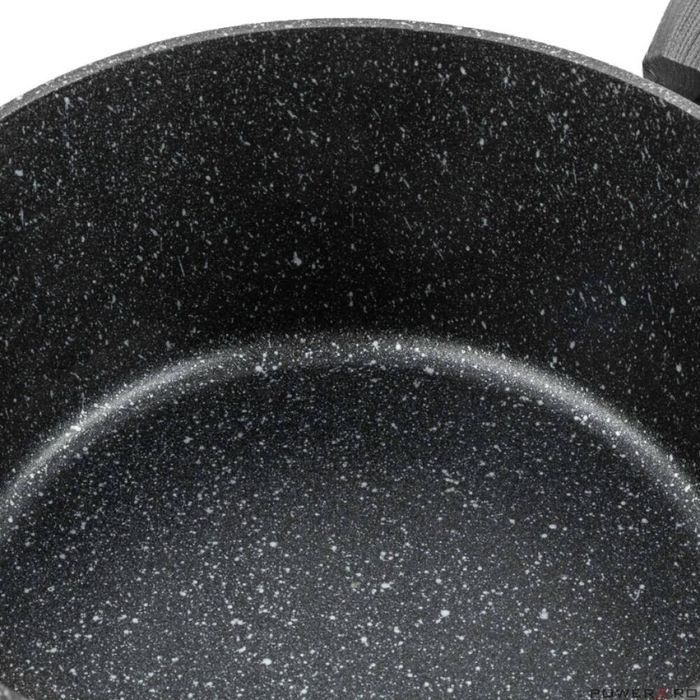 Oala din aluminiu cu invelis din marmura antiaderenta, cu capac, 24cm,