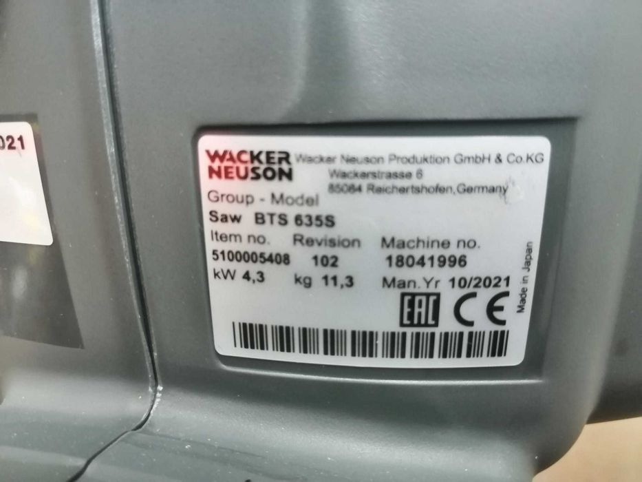 Drujba de taiat beton/asfalt Wacker Neuson BTS635S