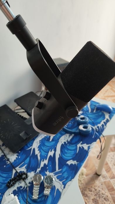 Микрофон fifine и аудиокарта fifine для стримеров