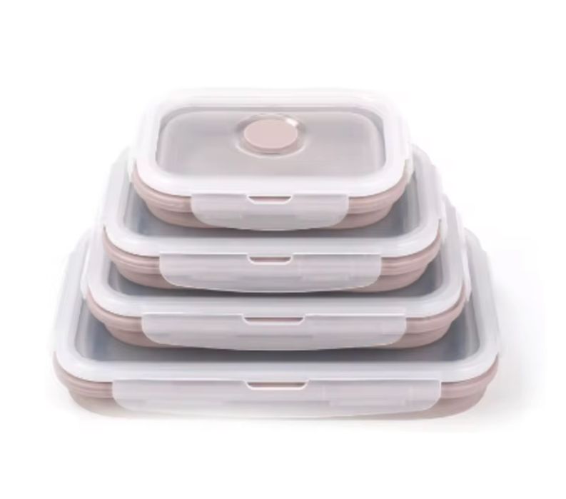 4 бр. Силиконови сгъваеми контейнери за съхранение на храна