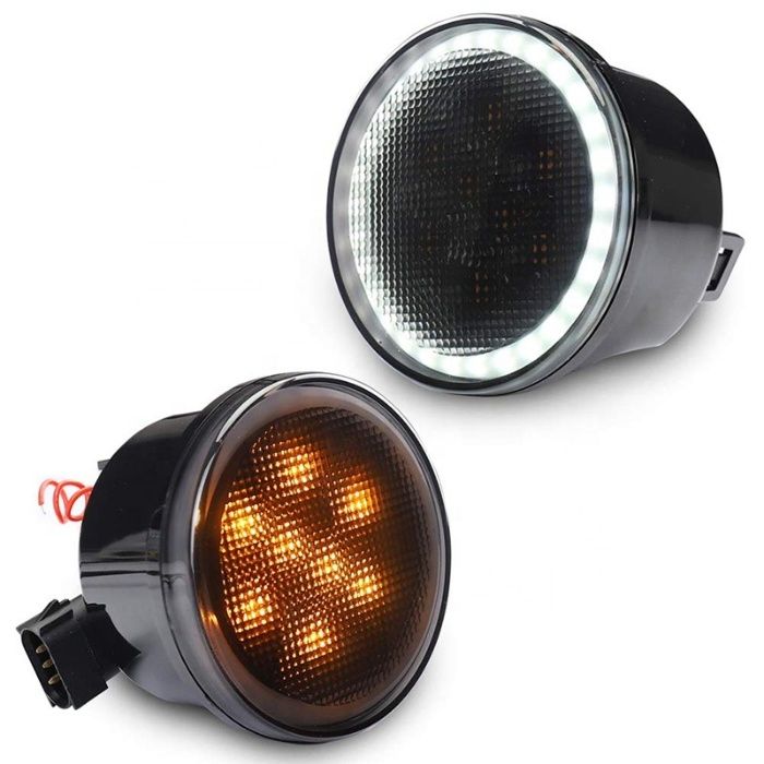 Semnalizari LED cu Angel Eyes Jeep Jeep Wrangler JK Rubicon Sahara 200