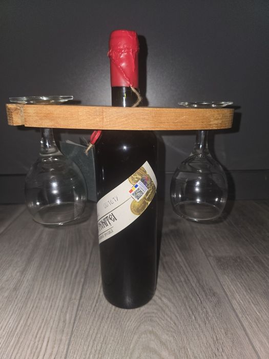 Suport sticla vin și pahare