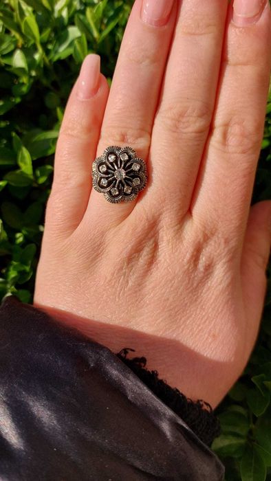 Inel vechi din aur 14k si diamante