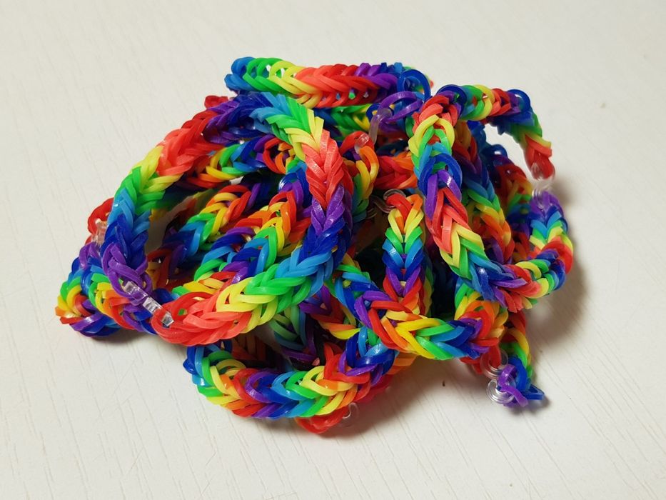 Brățări elastice curcubeu/ rainbow, tricolor, mărțișor