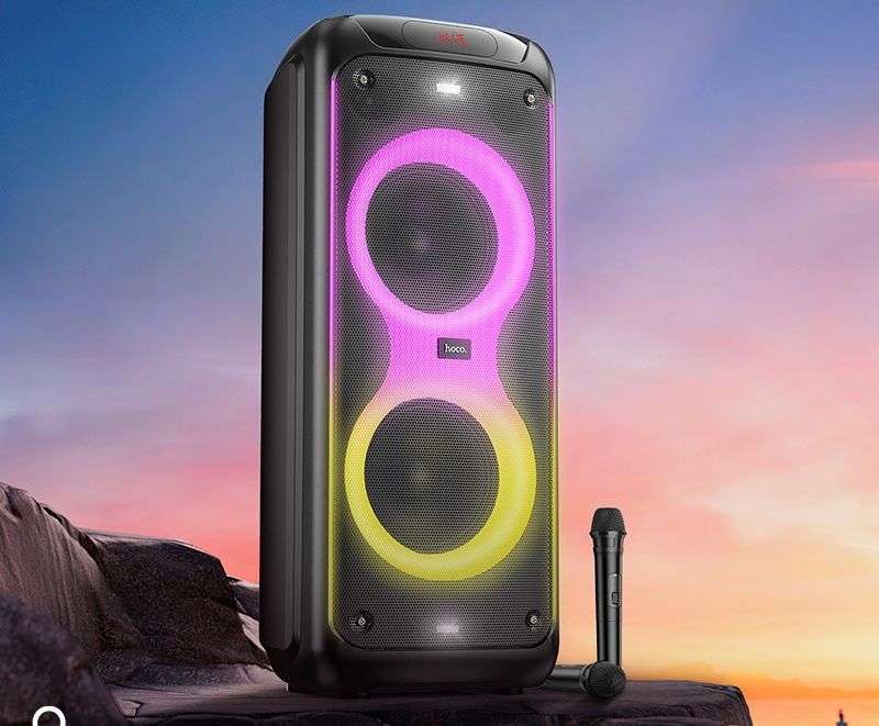 Колонка Hoco самая мощная 2 микрофона