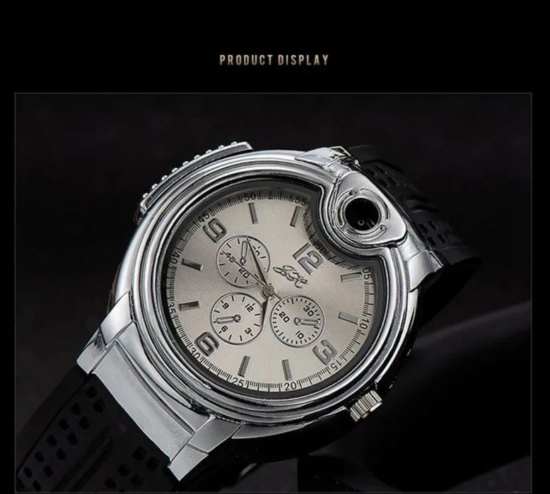 Ceas cu bricheta integrata + Cadou Spray Gaz 220ml ( Ceas Bărbați )