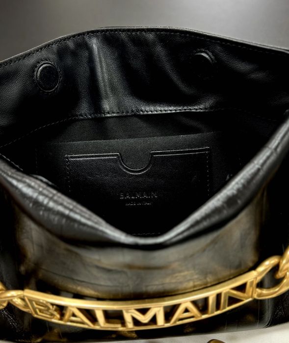 BALMAIN 1945 Soft Clutch – луксозна кожена чанта от телешка кожа, нова без забележки