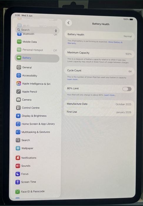 KATO НОВ 11" 256GB iPad Pro 11 M5 A1 Гаранция 2028г. Black / Черен