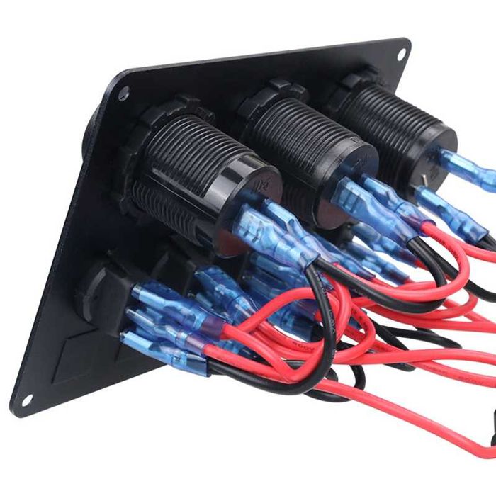 12V/24v панел за вграждане USB зарядно запалка волтметър  Бушони копче