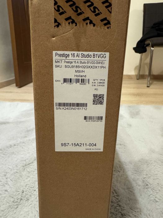 Laptop MSI - Prestige 16 AI Studio B1VGG, 16'', UHD, Ultra 9, RTX 4070