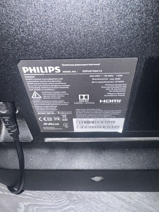 Smart TV Philips 55” 139 cm Ambilight Android TV