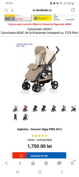 Carucior sport Inglesina Zipp free 3 în 1