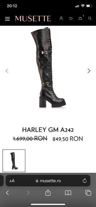 Cizme Musette Harley GM A242 - Piele naturală - Stare impecabilă