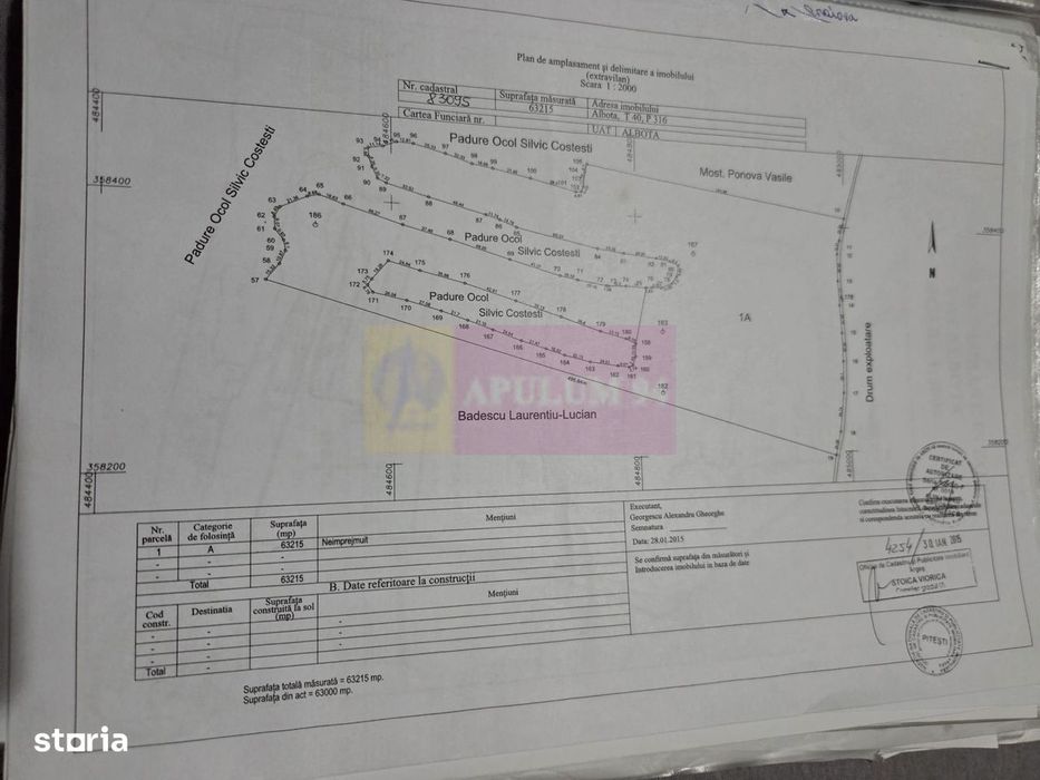 6,26 ha lângă DEx12 Pitești | 2,95 €/mp | acces DJ Pitești–Craiova