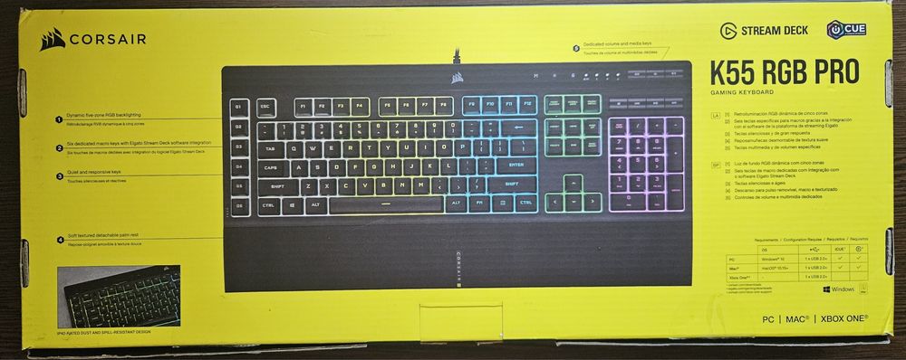 Kit Gaming Corsair - Tastatură K55 RGB Pro + Mouse Katar Pro  Fullbox, ca noi