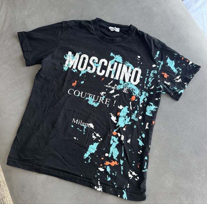 Tricou Love Moschino negru cu imprimeu, mărimea M