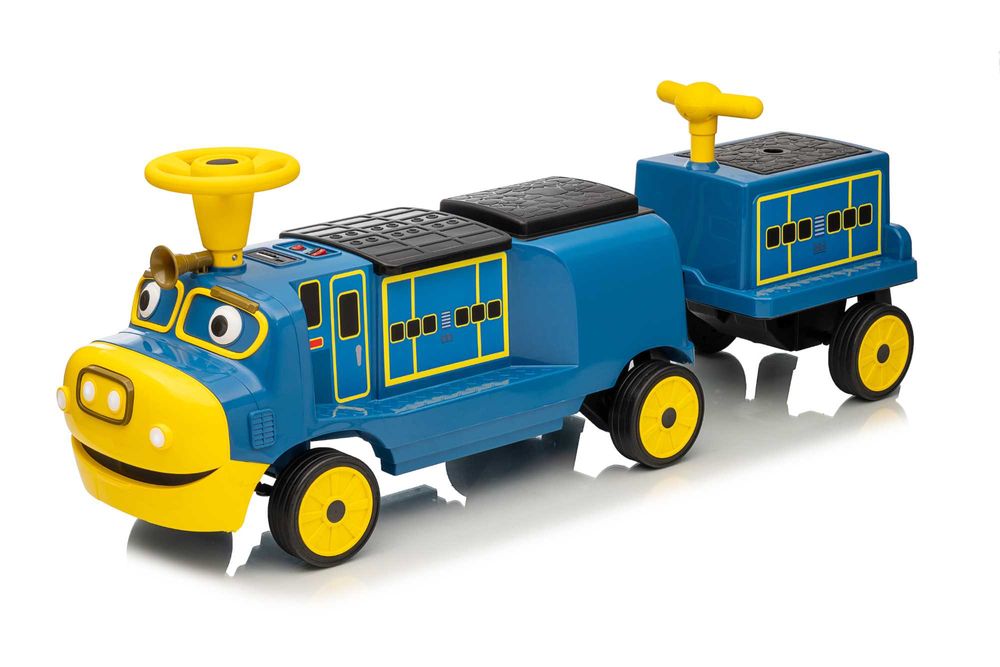 Trenulet electric CHUGGINGTON cu 2 vagoane, pt. 4 copii, 4x45W 12V