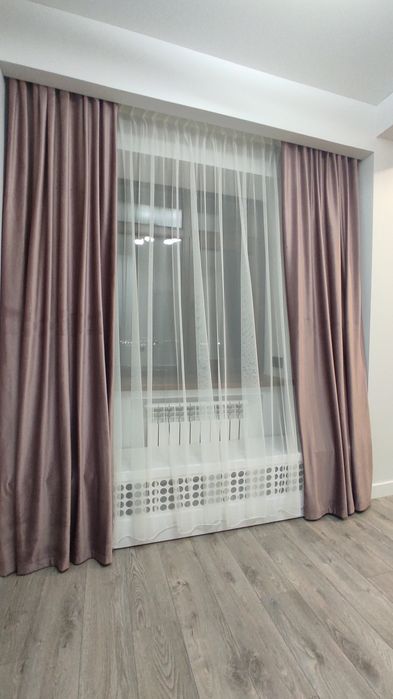 Бархатные шторы и тюли евросетка