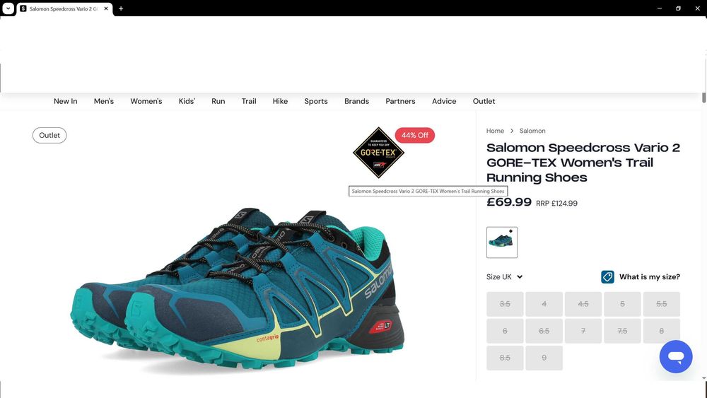 SALOMON SPEED CROSS VARIO 2 GORE-TEX Shoes размер EUR 38 2/3 обувки водонепромокаеми - 1413