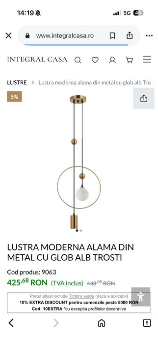 Lustra eleganta.