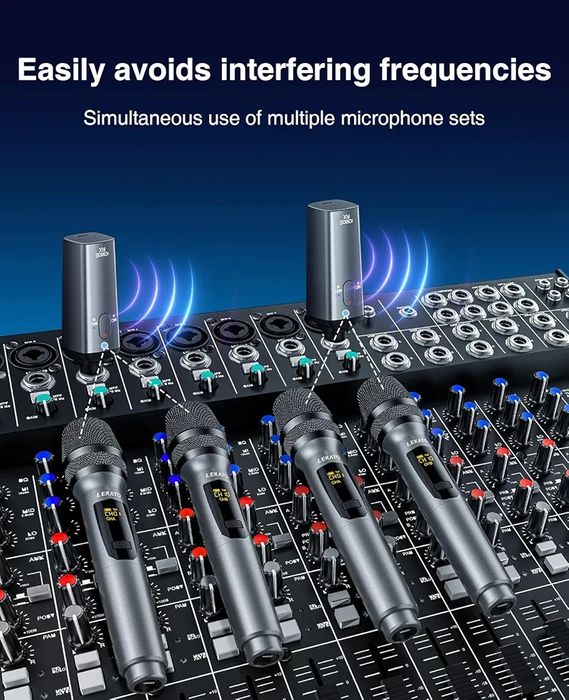 LEKATO Wireless Microphones Dual Rechargeable Microfon/microfoane