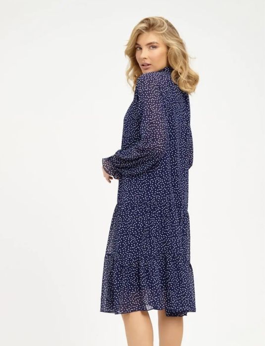 Платье шифоновое в горох 50,52  рр