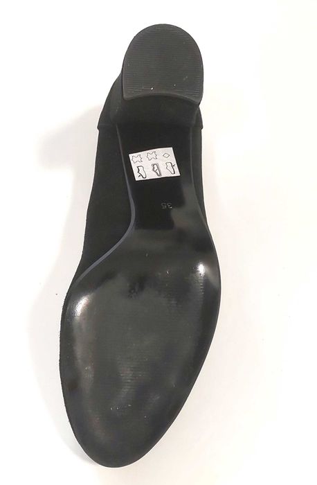 Pantofi din piele naturala intoarsa, negru, masura 35