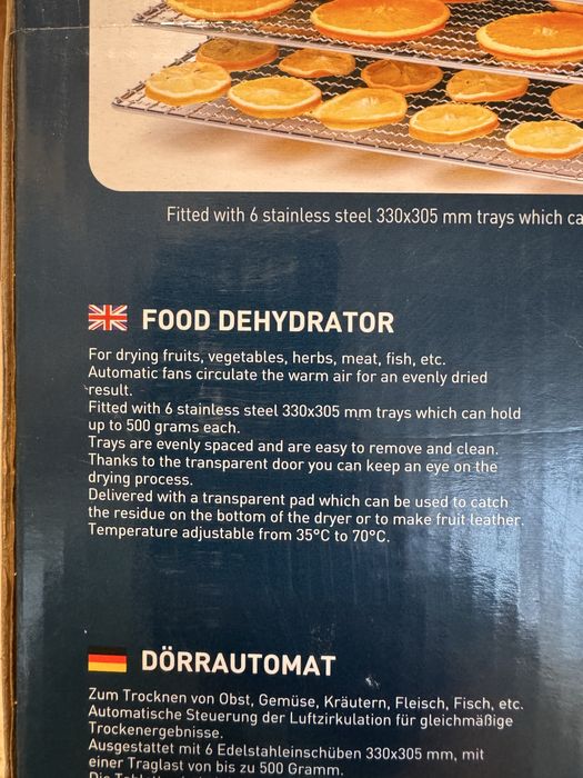 Deshidrator alimente Hendi Profi Line, 500W, 6 tavi, temp. 35-70C