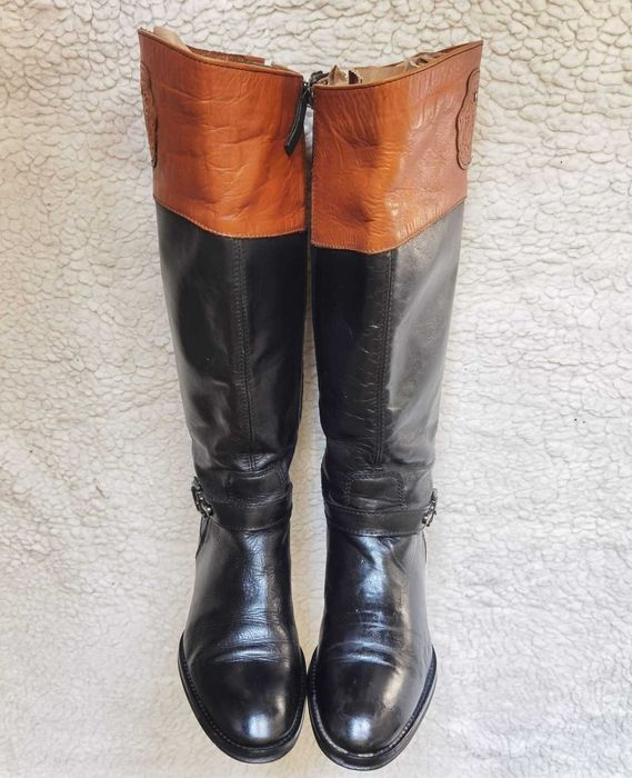 Cizme autentice dama piele naturala negre maro Tommy Hilfiger