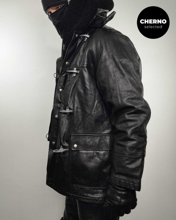 FAY рядко винтидж кожено яке тип firefighter / peacoat – L