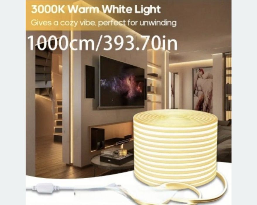 Banda led COB de 10 metri cu 288 leduri/metru alimentata direct la 220