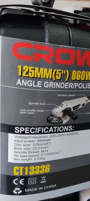 Болгарка crown 125 с кейсом (ящиком) (чемоданом) полировочный балгарка